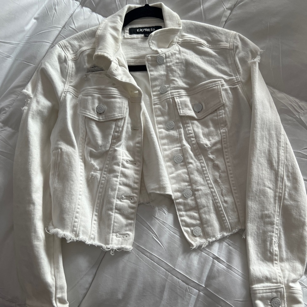 Express White Jean Jacket Casual Chic